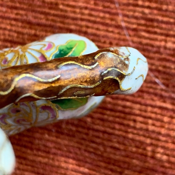 Vintage Sweet Cloisonné Flowers Cat Figurine - Picture 8 of 12